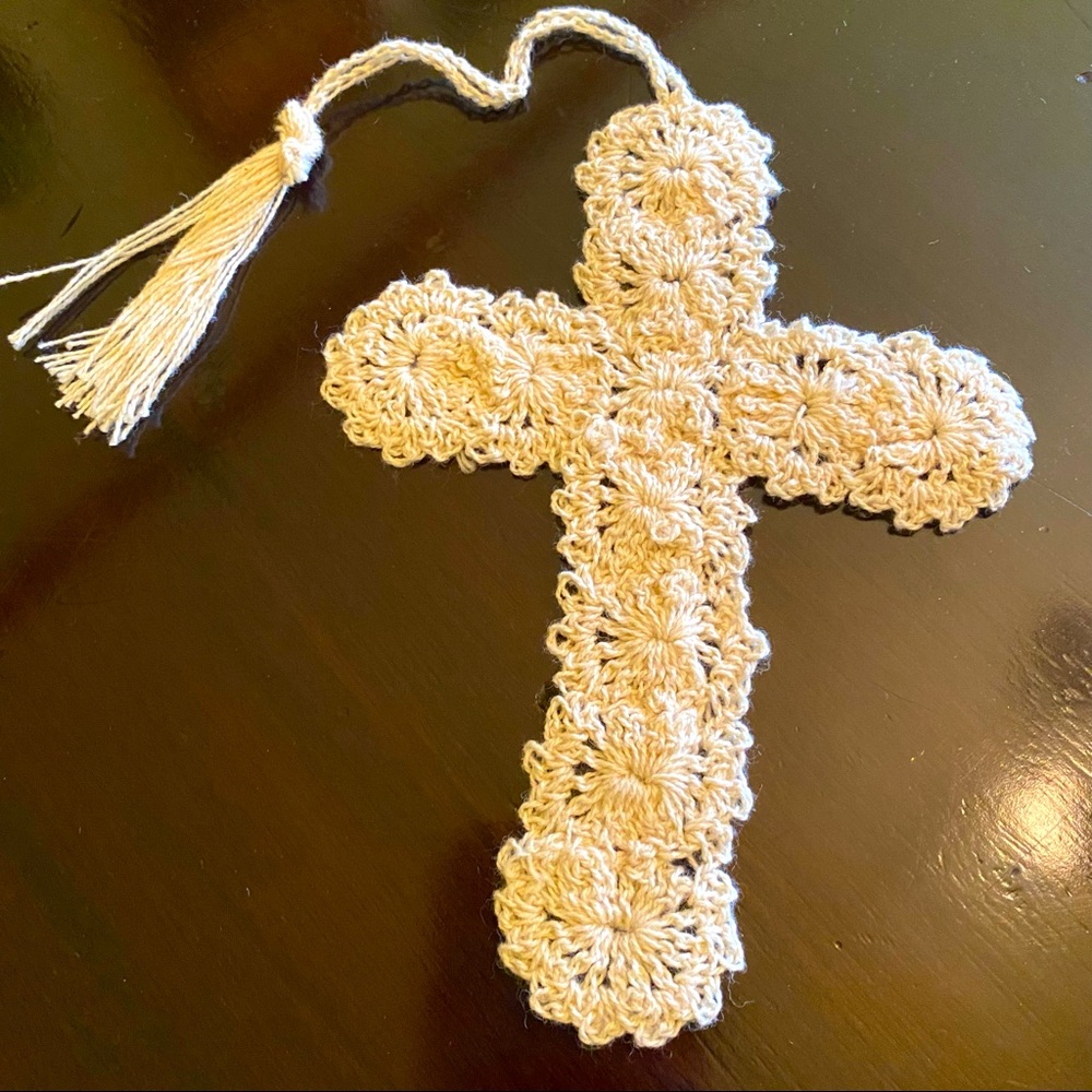 Crochet Cross Book Market - Ecru